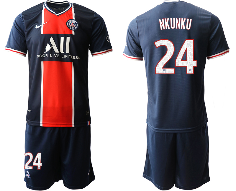 Men 2020-2021 club Paris St German home #24 blue Soccer Jerseys